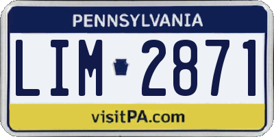 PA license plate LIM2871