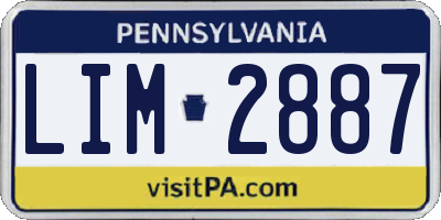 PA license plate LIM2887