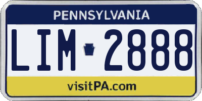PA license plate LIM2888