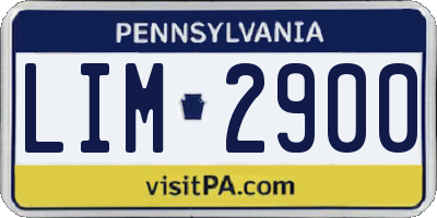 PA license plate LIM2900