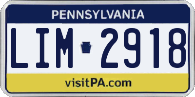 PA license plate LIM2918