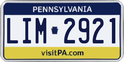 PA license plate LIM2921