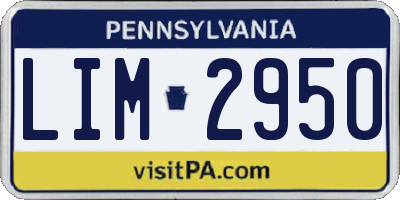 PA license plate LIM2950