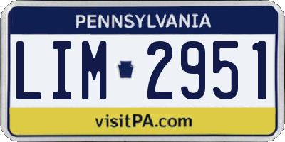 PA license plate LIM2951