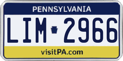 PA license plate LIM2966