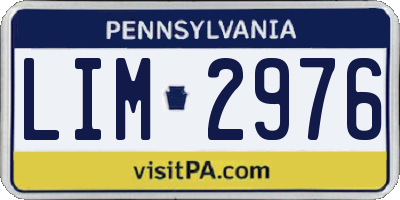 PA license plate LIM2976