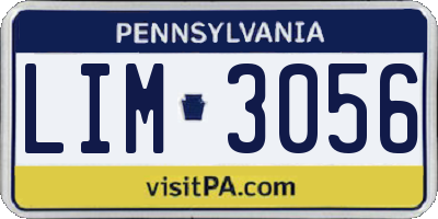 PA license plate LIM3056