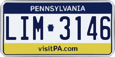 PA license plate LIM3146