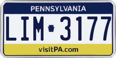 PA license plate LIM3177