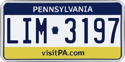 PA license plate LIM3197
