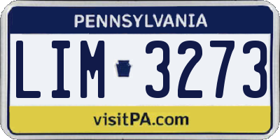 PA license plate LIM3273
