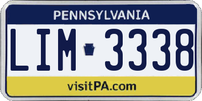 PA license plate LIM3338