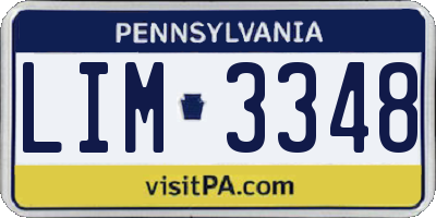 PA license plate LIM3348