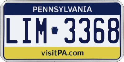 PA license plate LIM3368