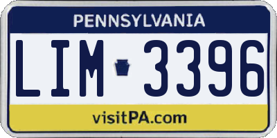 PA license plate LIM3396