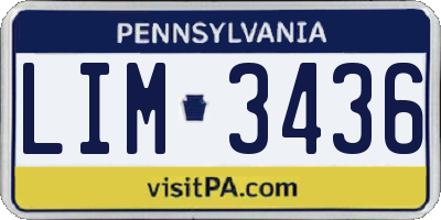PA license plate LIM3436
