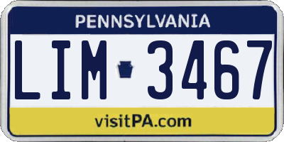 PA license plate LIM3467