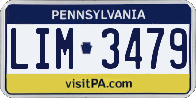 PA license plate LIM3479