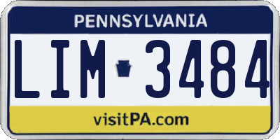 PA license plate LIM3484