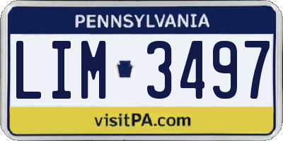 PA license plate LIM3497