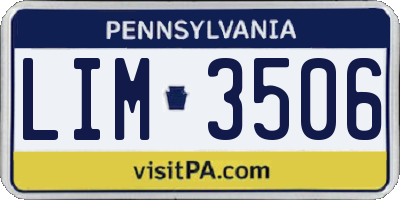 PA license plate LIM3506