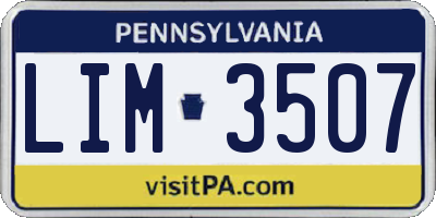 PA license plate LIM3507
