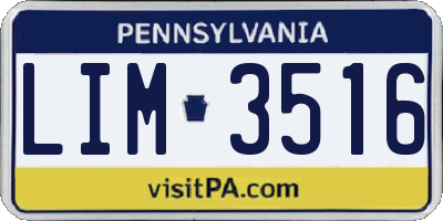 PA license plate LIM3516