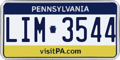 PA license plate LIM3544