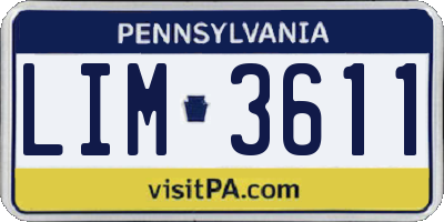 PA license plate LIM3611