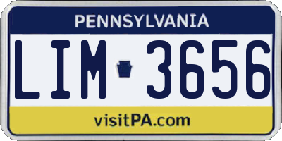 PA license plate LIM3656