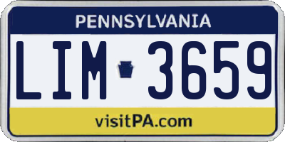 PA license plate LIM3659