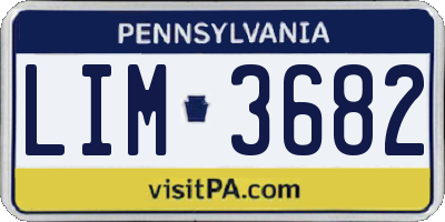 PA license plate LIM3682