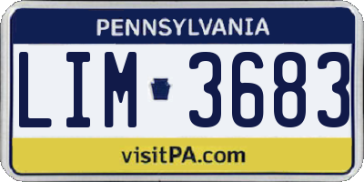 PA license plate LIM3683