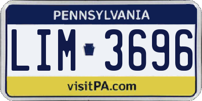 PA license plate LIM3696