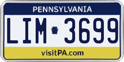 PA license plate LIM3699