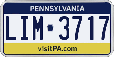 PA license plate LIM3717