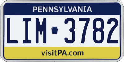 PA license plate LIM3782
