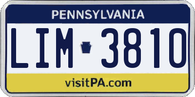 PA license plate LIM3810