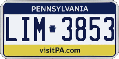 PA license plate LIM3853