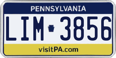 PA license plate LIM3856
