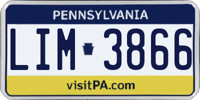 PA license plate LIM3866