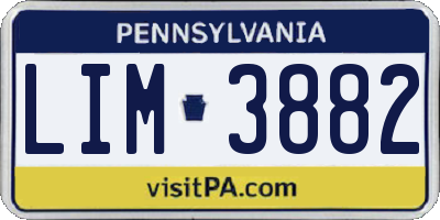 PA license plate LIM3882