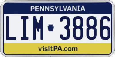 PA license plate LIM3886