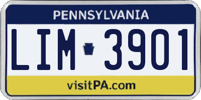 PA license plate LIM3901