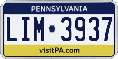 PA license plate LIM3937