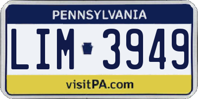 PA license plate LIM3949