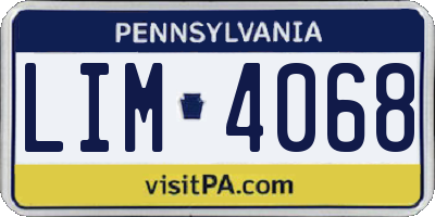 PA license plate LIM4068