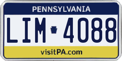 PA license plate LIM4088