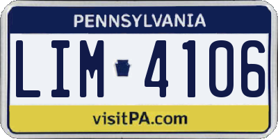 PA license plate LIM4106
