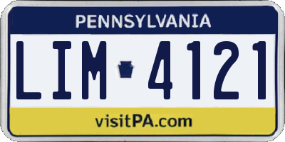 PA license plate LIM4121
